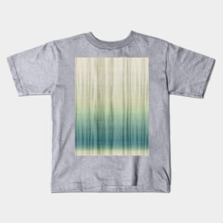 Flowy Grey Teal Gold Fabric Print Pattern Retro Mid Mod Vintage Kids T-Shirt